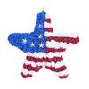 Patriotic Wreath for Front Door Handmade 4th of July Door Hanger Red White Blue American Wooden Hanging Plaque for Wall Porch Memorial Day Decor