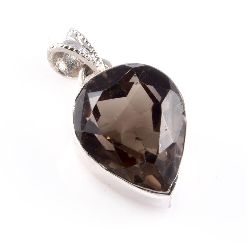 

Natural Smoky Quartz Gemstone 925 Solid Sterling Silver Gift Pendant 1.3 Z5i84