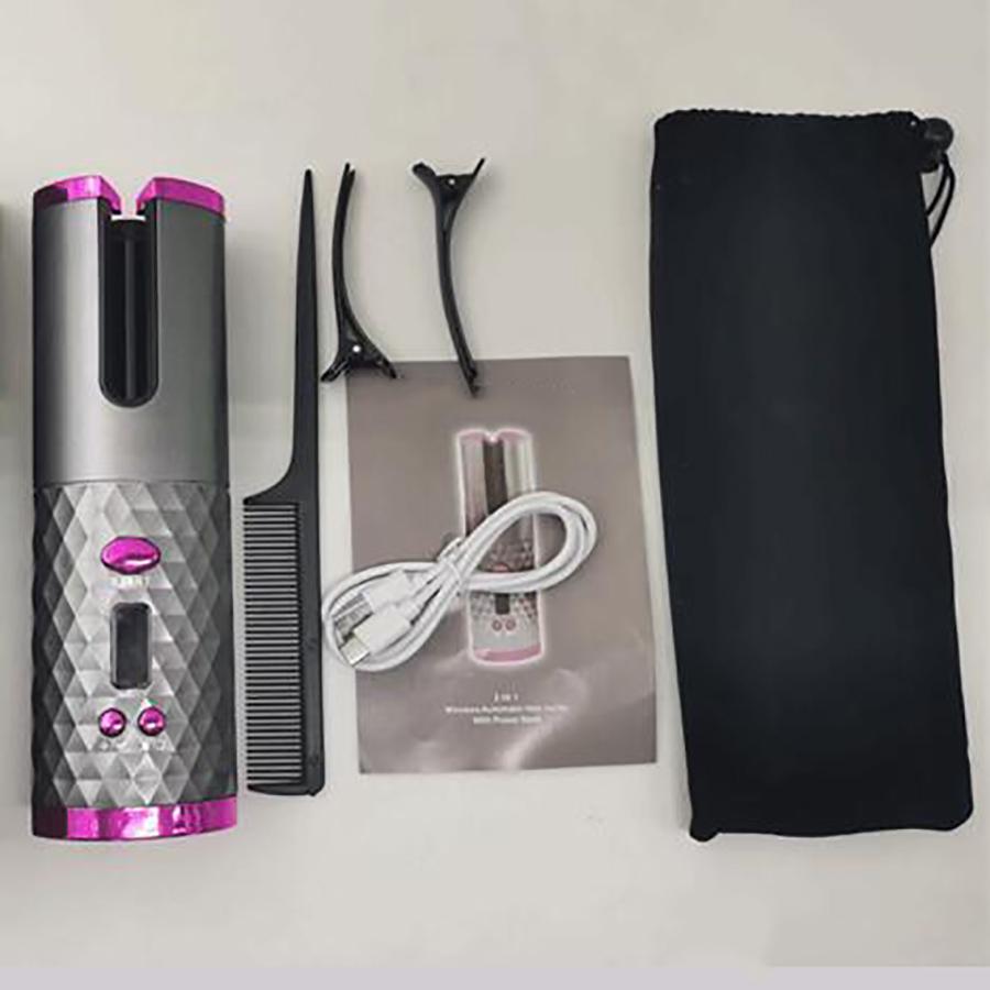 Wireless Automatic Curling Iron USB Rechargeable Timer LCD Hair Styling Tools