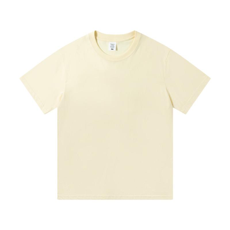 Summer new product cool antibacterial pure cotton round neck T-shirt men's and women's casual loose and versatile solid color half-sleeve short inside
