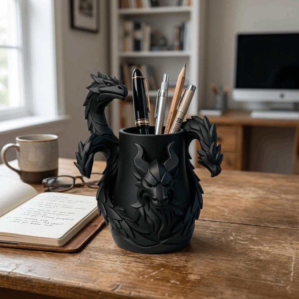 Creative Monster Desk Organizer Multi-Functional Dragon-Shaped Pen Holder  Study Room