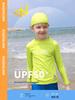 Dopamine Fluorescent Green Teen Sun Protection Quick-Dry Long Sleeve Swimsuit