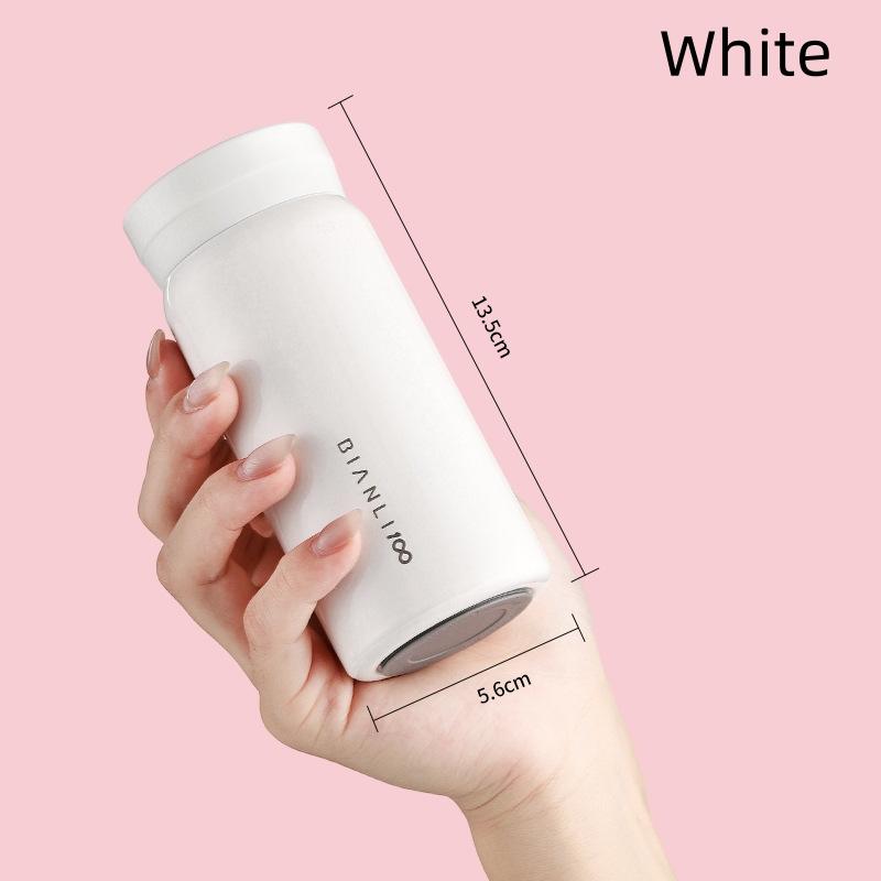 1PCS Tumbler Thermos Cup Milky White Coffee Mug Car Insulated Water Bottle Travel Stainless Steel Vacuum Flasks Drinking Kettle