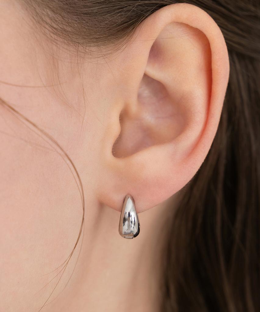 Tatiana Minimal Teardrop Hoop Earrings Ec3297 (S/M/L)