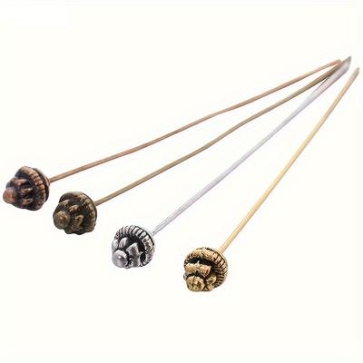 20 Stück Vintage Lange Kopfstifte Metalldrahtnadeln für DIY Schmuck, Anhänger & Kunsthandwerk - Elegante Blumen- & Kugeldesigns