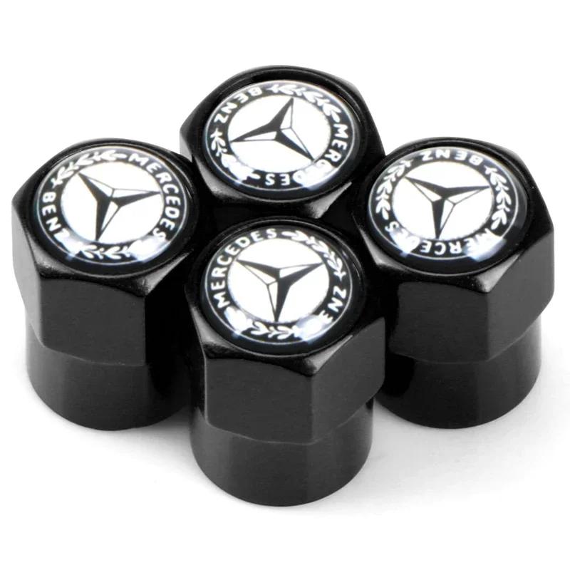 

Car Sticker For Benz 4Pcs Car Wheel Tire Air Valve Caps Stem Cover with Color Brand Logo For Mercedes benz A B R G Class GLK W21
