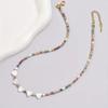 Women Fashion Colorful Beaded Heart Clavicle Necklace