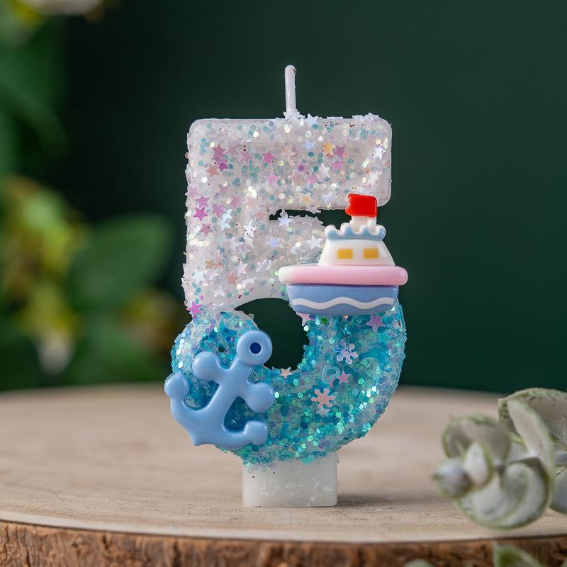 Xiyin Creative Small Boat Birthday Candle Set for Cake Decorations and Party Decor.