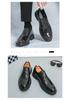 Plus Size Men's Glossy Leather Business Shoes - British Style, Trendy Thick-Soled Formal Wedding Footwear