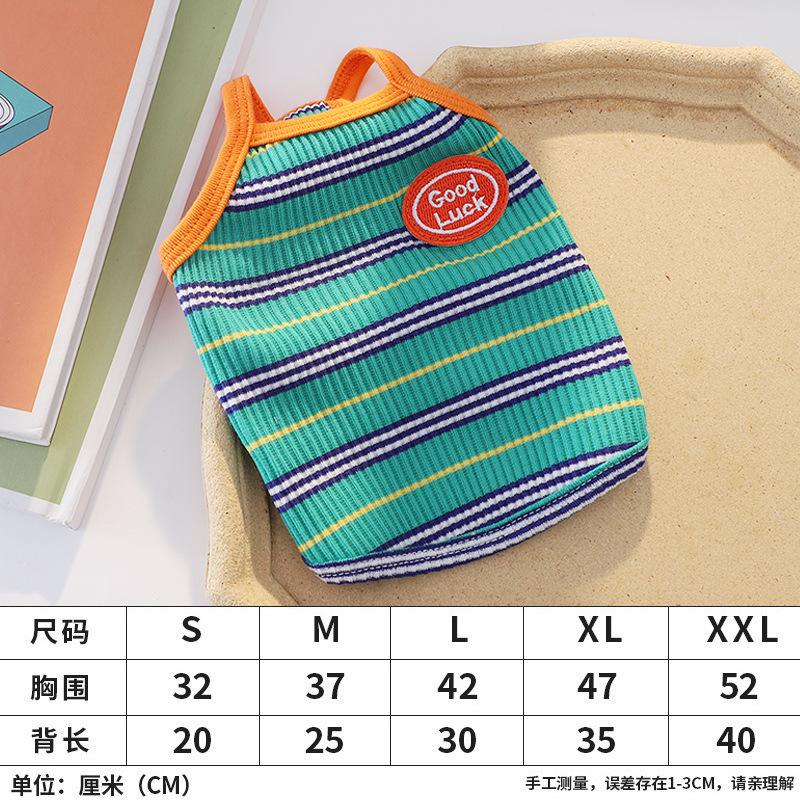 Pet Spring Thin Striped Vest Cat Breathable Sunscreen Vest Teddy Small Dog Top Dog Clothes for Small Dogs