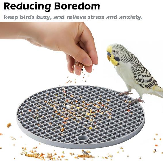 2Pcs Bird Foraging Toys Puzzle, Bird Slow Feeder Mats, Interactive Parrot Foraging Toys To Increase Feeding Time, Bird Enrichment Toys for Parakeet,