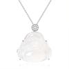 High Ice White Chalcedony Maitreya Buddha Necklace Women's Sterling Silver S925 New Chinese Guochao Buddha Male Clavicle Chain
