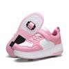 Zapatillas Deportivas Infantiles con Dos Ruedas y Ruedas Desmontables Ultraligeras Unisex Zapatillas de Patín Para Adolescentes Niñas