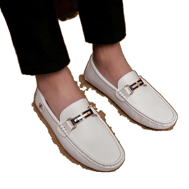 2025 spring new cowhide Doudou shoes men's genuine leather Korean version trendy men's casual leather shoes soft-soled driving men's shoes