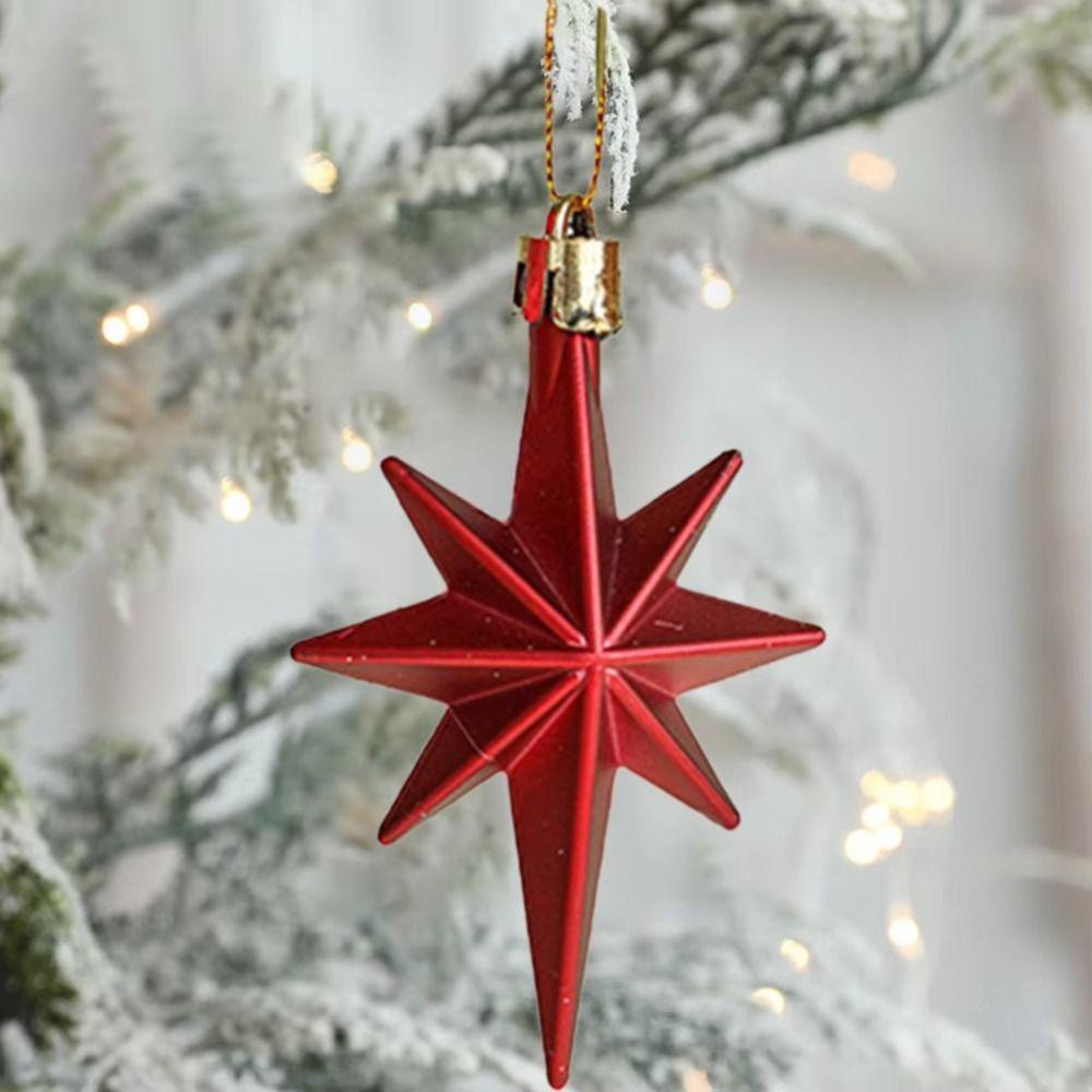 12 Stück Kunststoff Weihnachtsanhänger Glitzernde Sternförmige Weihnachtsbaum Anhänger DIY Partyzubehör Festivaldekorationen