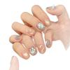 Yihe Cute Heart Cat Eye Kitten Nail Set - Short Handmade Party Nails