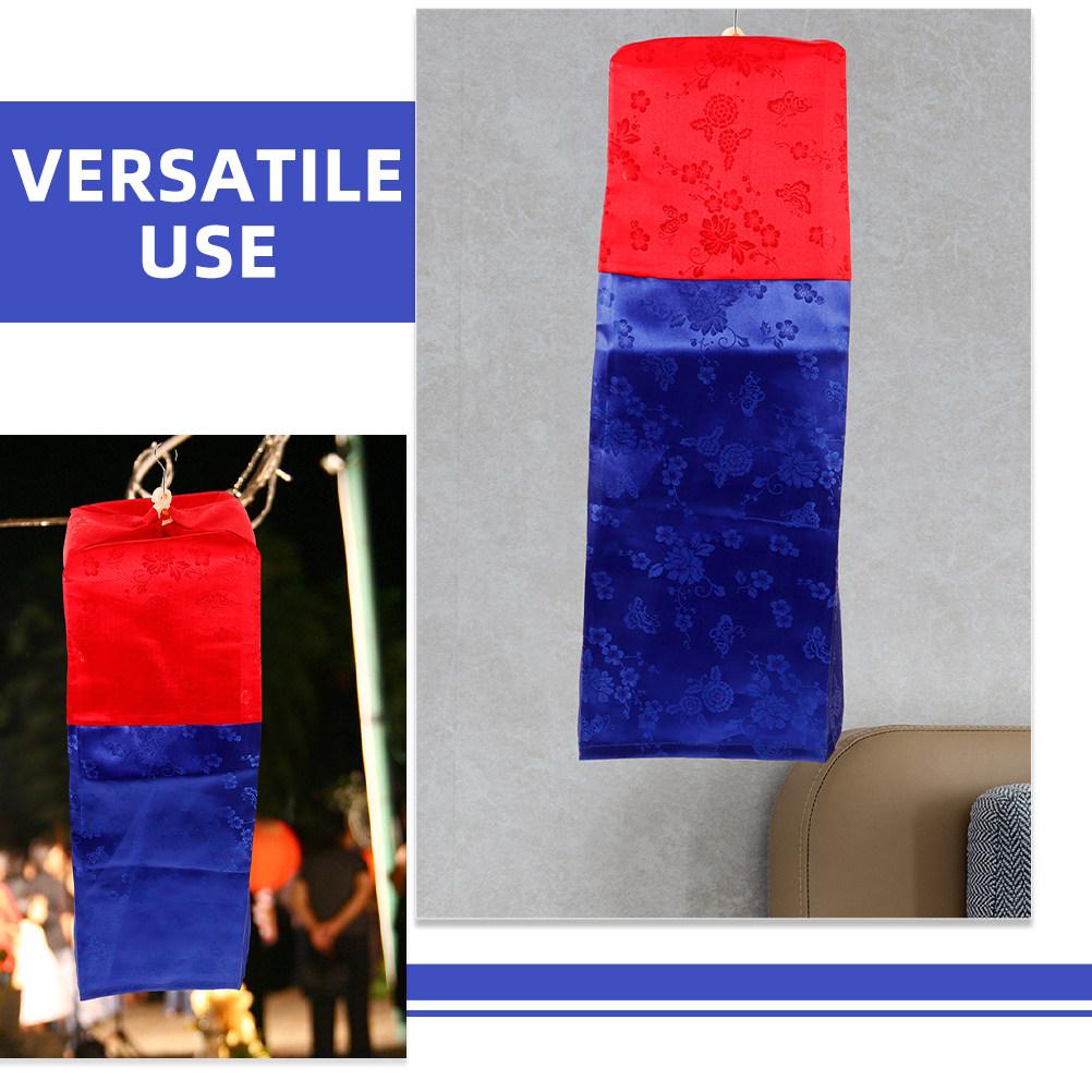 2Pcs Korean Traditional Red Blue Fabric Lanterns Handmade Elegant Pendants for Restaurant Bar Classroom Decor Korean Style other