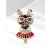 Cross-border retro jewelry, modern cartoon glasses rabbit, brooch pin clothing accessories European and American cute brooch