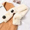 Thickened Plush Neckerchief Warm Cross Neck Scarf Fashion Faux Rabbit Fur Scarf  Women