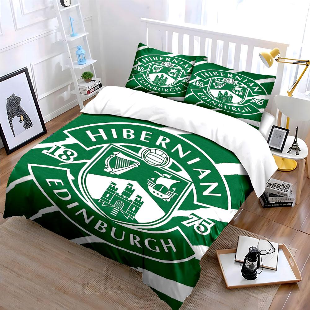 Hibernian FC Green Bedding Set Bedding Duvet Cover Set Duvet Cover Pillowcases (1 * Duvet Cover 2 * Pillowcases, Without Duvet Insert)