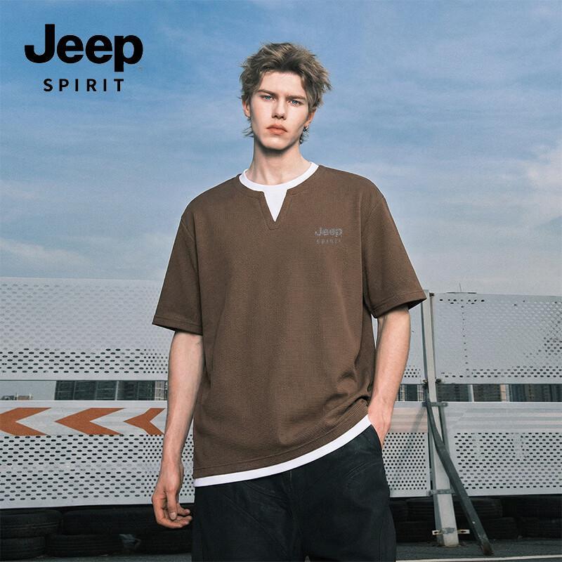 JEEP SPIRIT Men s Faux Two-Piece Short Sleeve T-Shirt
