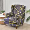 Printed Stretch Wing Chair Cover Elastic Relax Armchair Slipcovers Wingback Sofa Protector with Seat Cushion Cover Home Decor