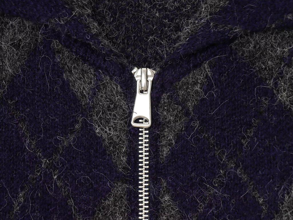 European and American Women's Diamond Pattern Knit Pilot Jacket Coat