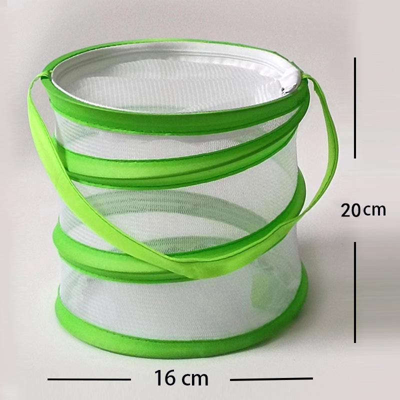 Mesh Cloth Butterfly Catching Cage with Zippered Lid for Summer Camp