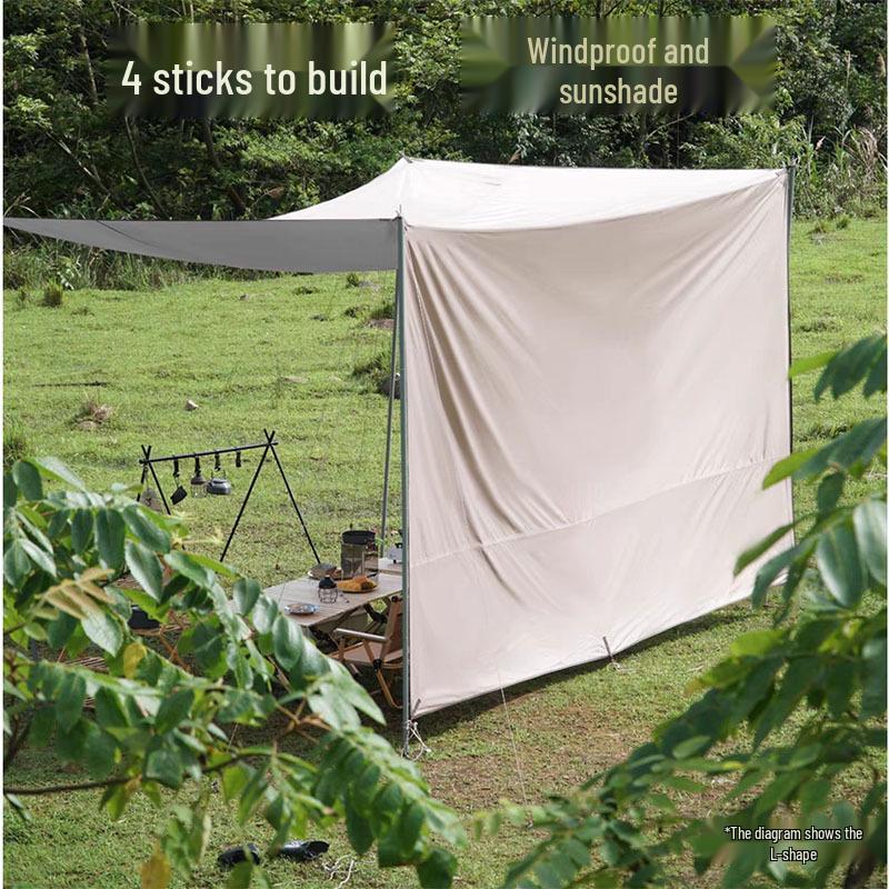 Heavy-Duty Black Oxford Cloth Tarp: Portable, Rainproof, Sunshade for Outdoor Camping, Picnic, Beach, Courtyard