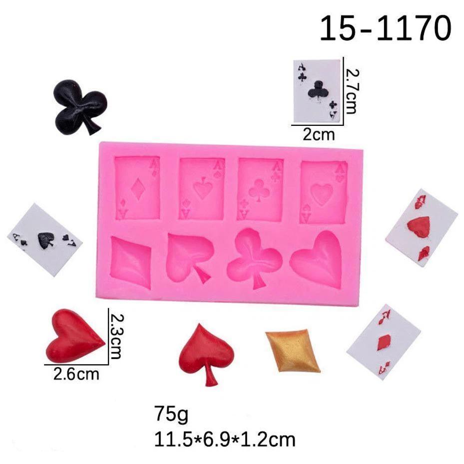 Poker Silicone Sugarcraft Mold Resin Tools Cupcake Baking Mould Fondant Cake Decorating Tools