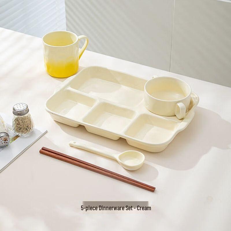 Jiakangming Four-Section Ceramic Divided Plate Standard