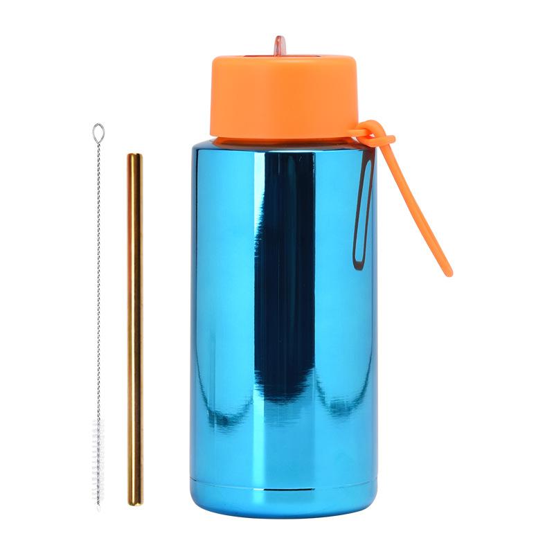 Großes Fassungsvermögen 1L US Tragbar Große Öffnung Galvanisierter Edelstahl Wasserbecher Outdoor Sport Wasserbecher
