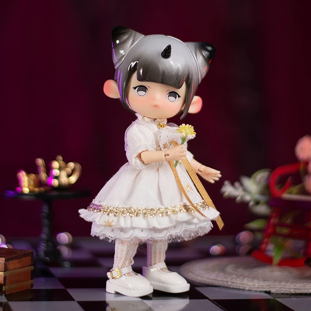 Obitsu 11 OB11 Size Outfit for Obitsu Doll 11cm Princess White Body, One-Piece Dress, Lolita,