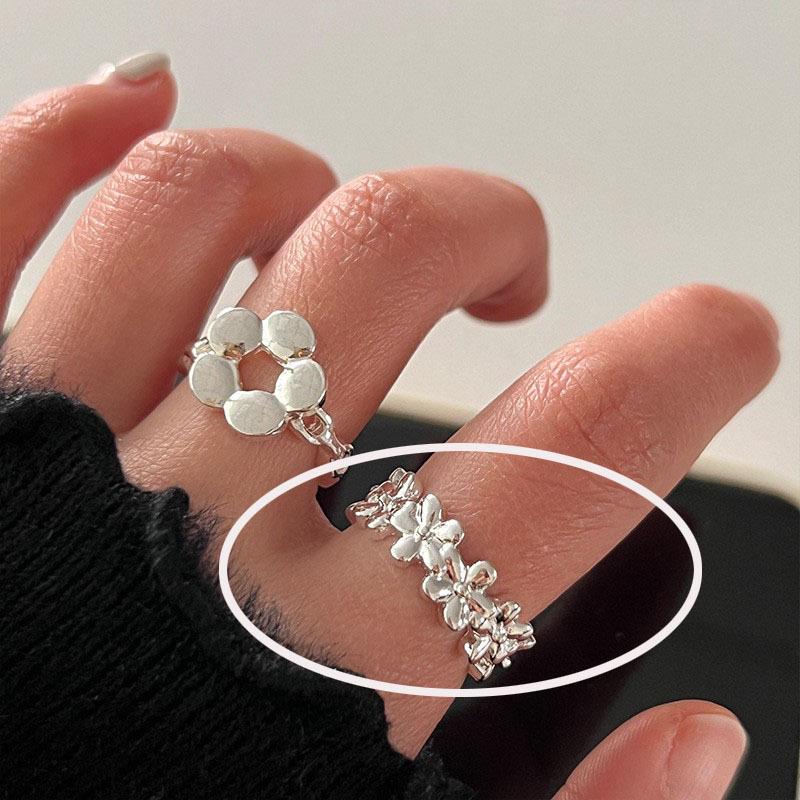 Korean Style Irregular 925 Sterling Silver Women's Versatile Ring, Non-Fading Niche Ins Design