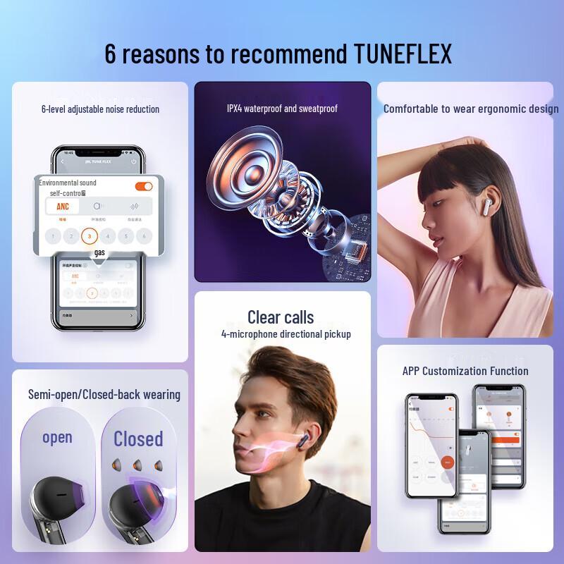 JBL Tune Flex True Wireless Noise-Canceling Earbuds