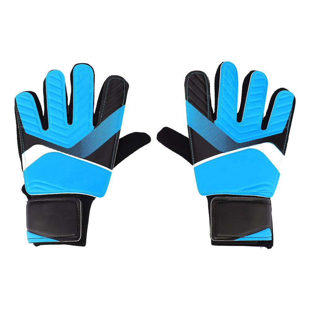 Kids Children Goalkeeper Glove NOn Slip Latex Soccer Finger Gloves(Blue S)