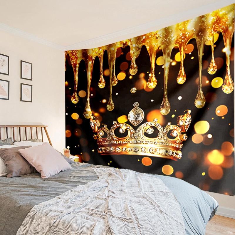Pink Crown Sparkle Majesty Tapestry, Unique Design Tapestry, Wall Decor for Bedroom,Livingroom, Playroom,Heartwarming Fan Holiday Gifts