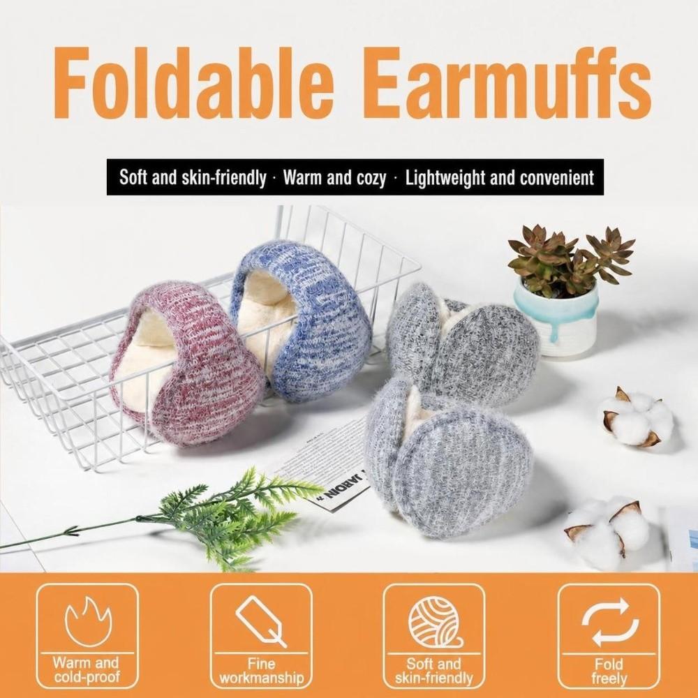 Back Worn Design Knitted Ear Warmers Plush Lining Windproof Ear Covers  Winter Season