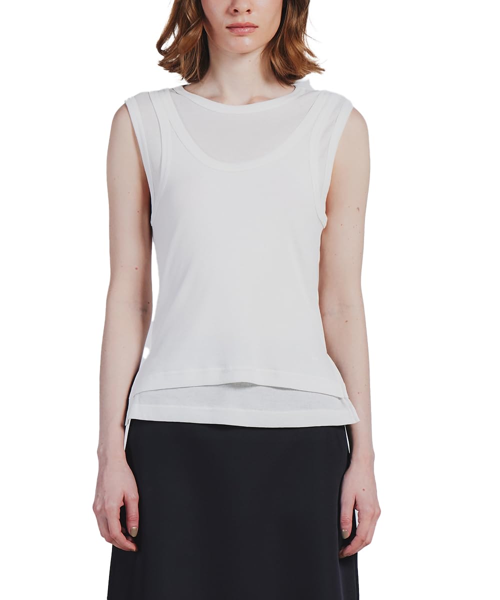 

Double Standard Clothing Layered Tank Sov. Top, 0308-080-243, Women s, Off-White