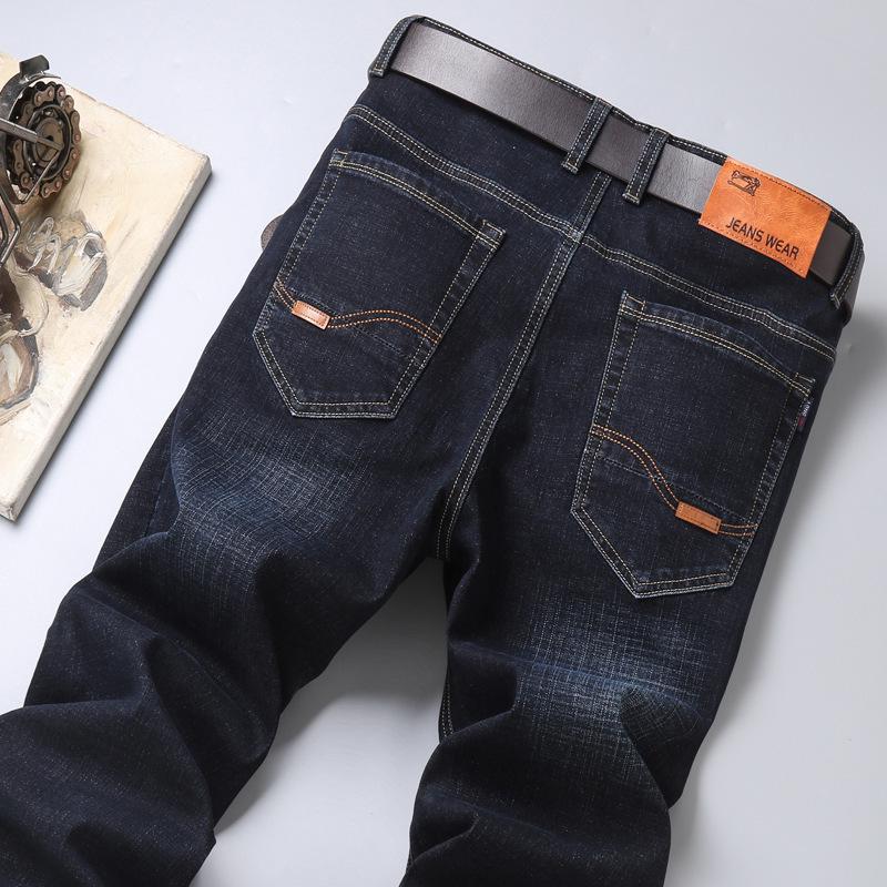 2026 Elastic Men's Loose Straight Jeans - Wear-Resistant, Plus Size, Casual Work Pants