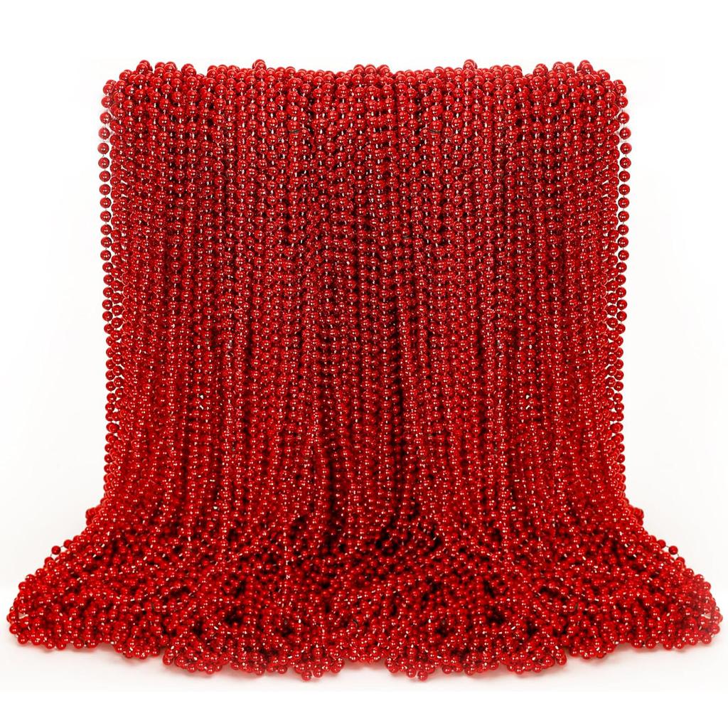 100pcs Mardi Gras Beads, Green Purple Gold Metallic Mardi Gras Beads Necklaces Accessories Bulk, Mardi Gras Carnival Beads Neckl