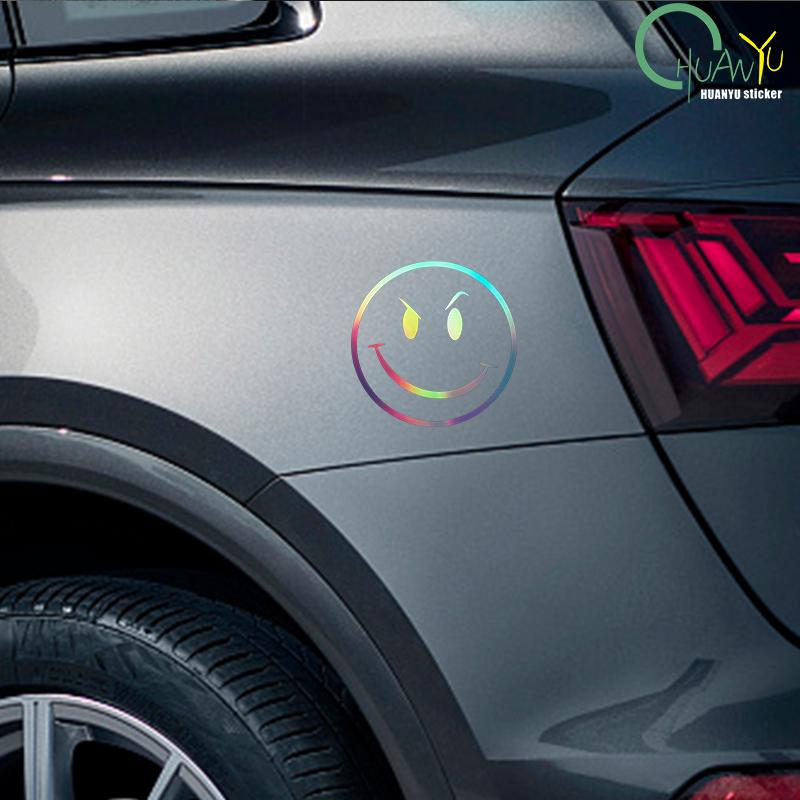 Die-Cut Vinyl Decal For Evil Smiley Face Car Sticker Waterproof Auto Decors On Car Body Bumper Rear Window Laptop