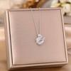 Women's Silver Titanium Steel Necklace with Micro-Inlaid Zircon - Elegant, Durable Clavicle Chain Jewelry
