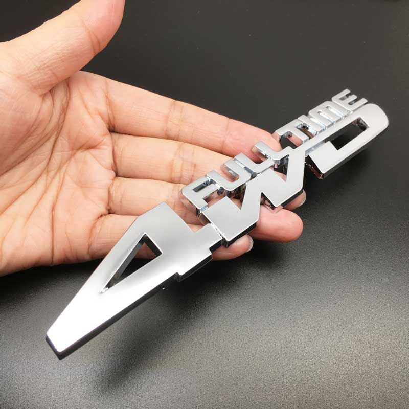 4WD FULL TIME New 3D Metal Car Stickers for Jeep Toyota Ford VW Subaru Styling Decal Accessories
