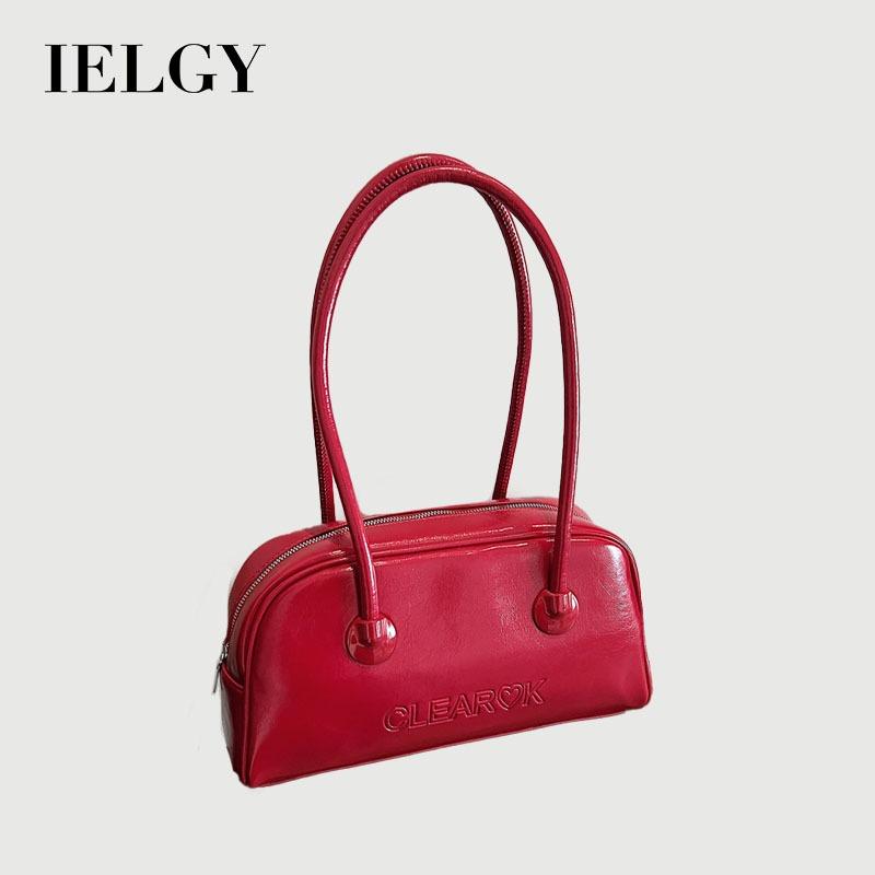 IELGY Boston Bag Large Capacity Autumn Winter Retro One-Shoulder Underarm Commuter Pillow Bag