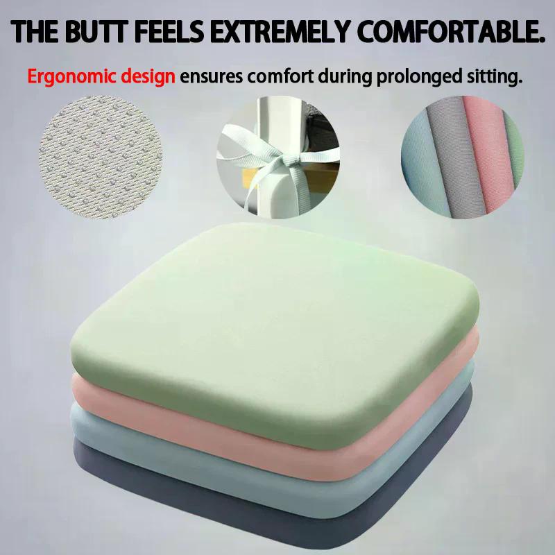 1pc Thick Seat Cushion Ultra Soft Memory Foam Office Chair Pad Breathable Rebound Waist Cushion