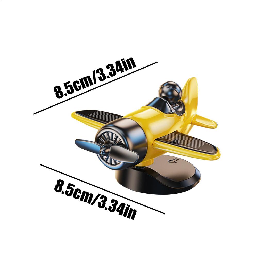 Solar Airplane Car Ornaments Dashboard Interior Decor Dash Airplane Solar-Powered Dynamic Rotating Car Dashboard Ornament