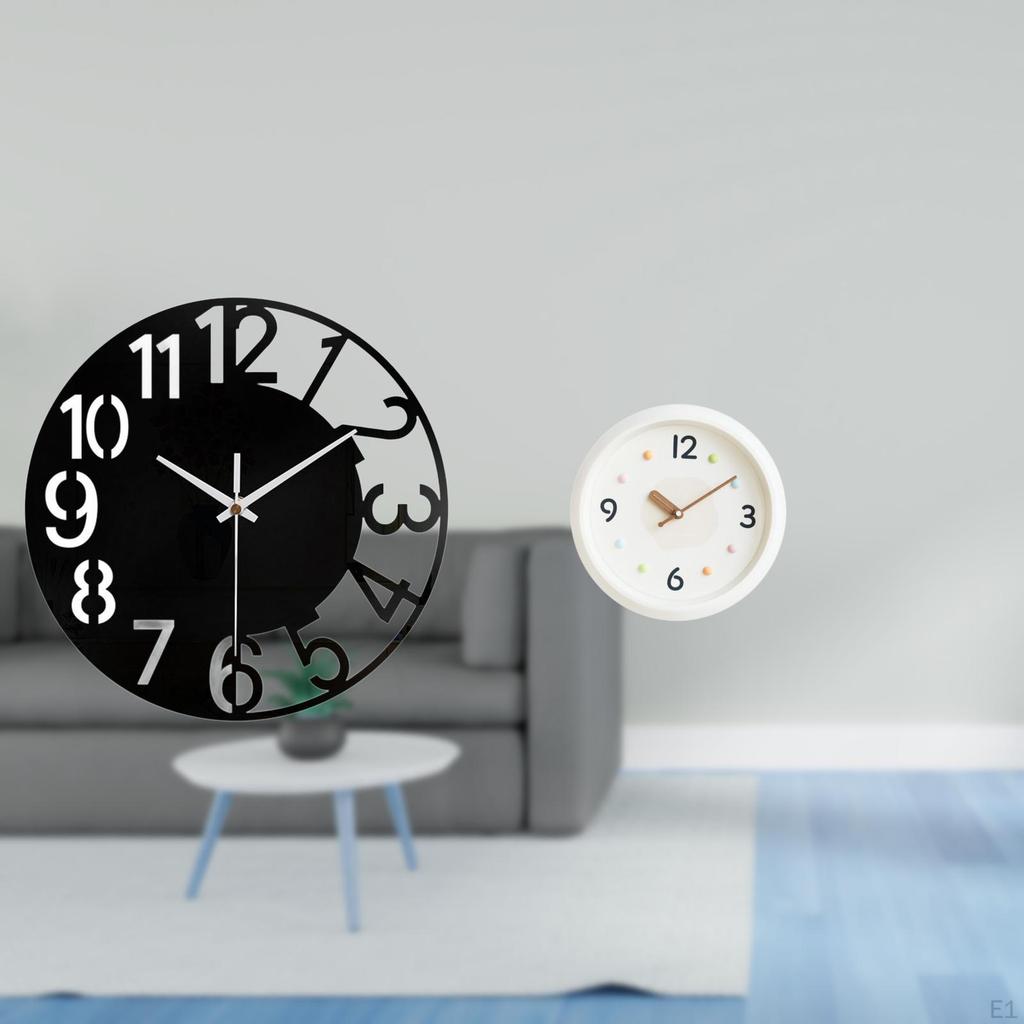 Acrylic Modern Silent Decorative Wall Clock with Large Numerals Easy to Read Round Design for Home