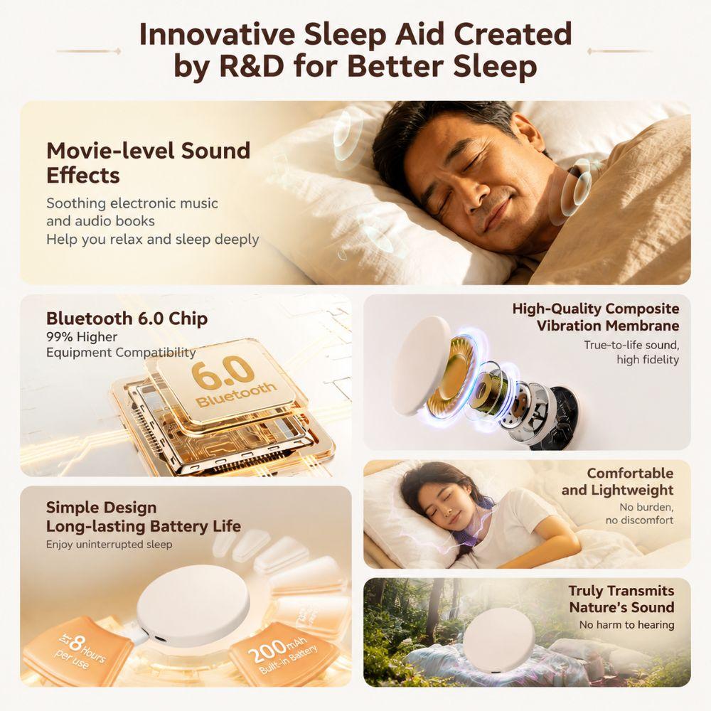 Type-C Charging Bone Conduction Speaker Portable Mini Sound Machine New Sleep Speaker Bedtime