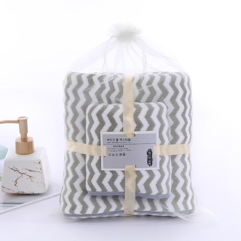 

2Pcs/set Coral Velvet Soft & Absorbent Face Hand Bath Towel Quick-Dry Bath Towels Set Thickened Bathroom Accessories серый